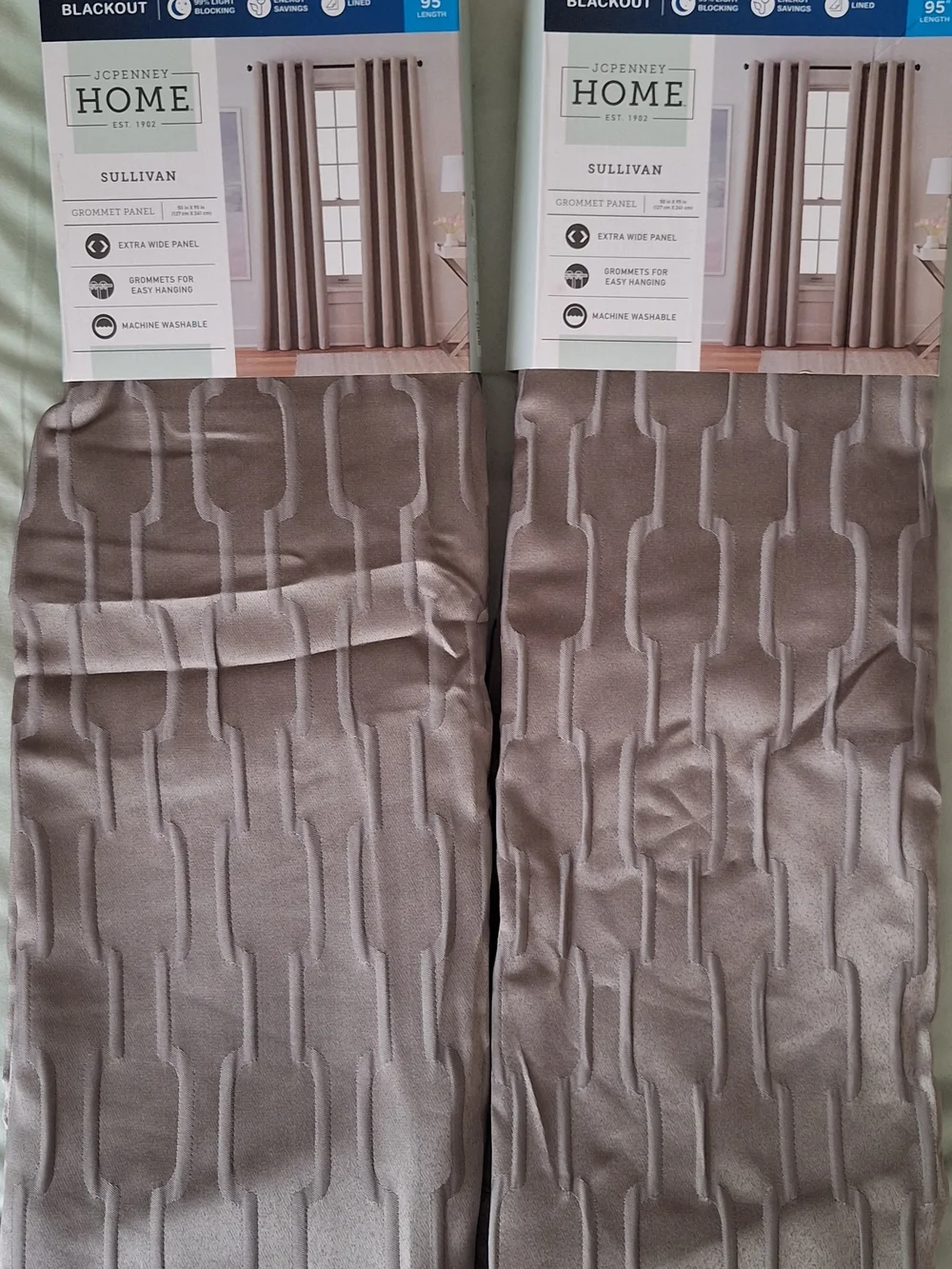 jcpenney Sullivan Textured Grommet Curtain Panels - Taupe